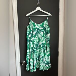 Women’s cute white and green tropical dress